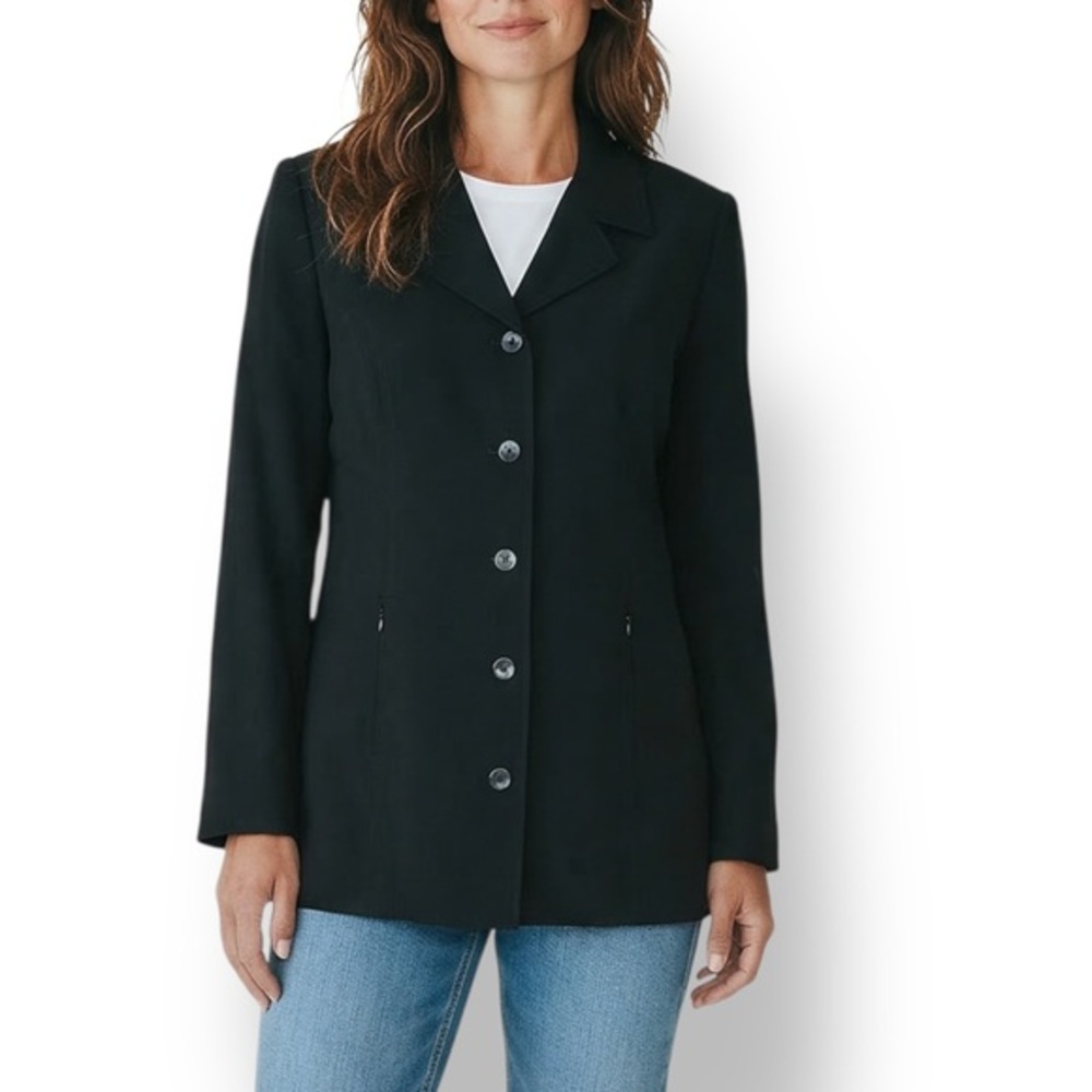 4/$20 Dialogue Black Tailored Stretch Blazer Jacket Size 12
